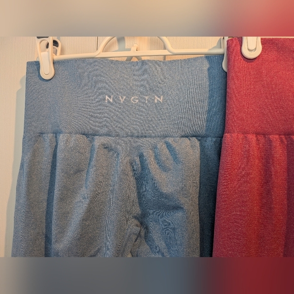 BUNDLE OF 2 NVGTN Seamless Women Leggings Size Medium Pink And Blue Activewear - Picture 11 of 15